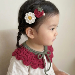選べる2つセット〉パールフラワーヘアクリップ ベビーキッズヘア