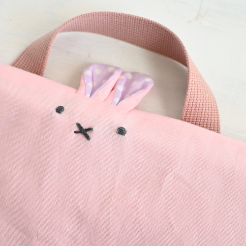 ピンク頭巾♡苺うさぎちゃん ハートのうさぎちゃん防災頭巾カバー（ハート柄キルティング）女の子