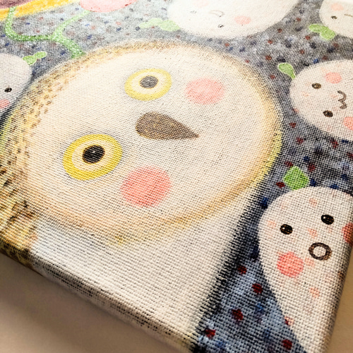 特集掲載】原画『花咲く夜の話』キャンバス(F4号) ふくろう フクロウ