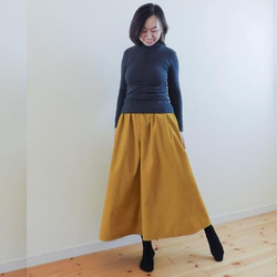 ◆お試し価格◆ガウチョパンツ◆　コットンダブルガーゼ・ダークベージュ 3枚目の画像