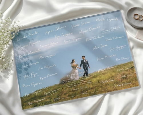 アクリル結婚証明書 ゲスト参加 写真 結婚式 ウェルカムボード