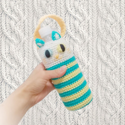 受注制作】ねこちゃん手編みボトルカバー♡ペットボトル500mlサイズ