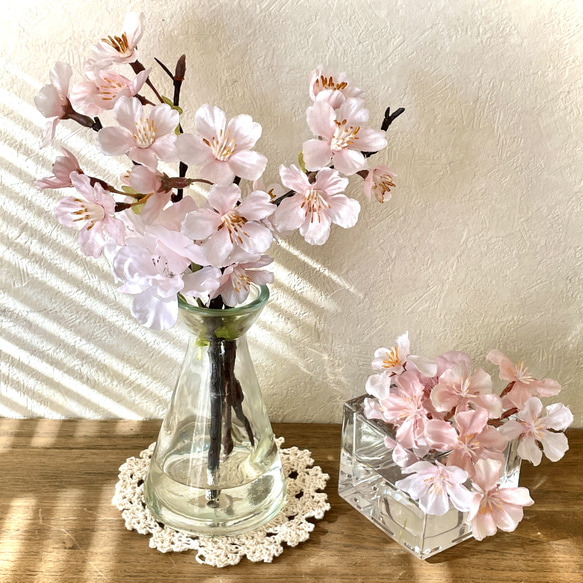 『数量限定1セットのみ 今月の一点もの』2種の桜MS2点セット マジカルウォーター インテリアフラワー 1枚目の画像