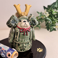 わんこ大将 パグ 鯉のぼり 兜 陶器 立体・オブジェ Atelier Romney
