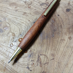 木軸シャーペン0.5㎜バックアイバール＆花梨瘤 蜜蝋クリーム仕上げ