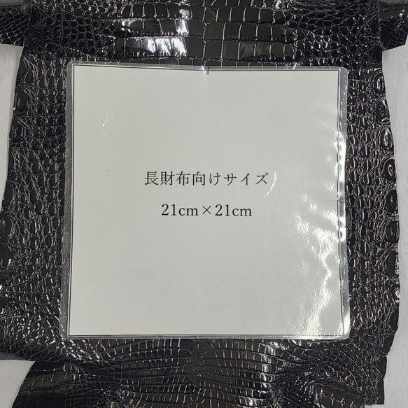 ワニ革  グレージング仕上げ  黒　No.C009768 7枚目の画像