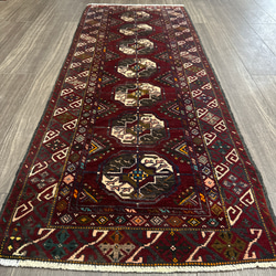 67×48cm トルクメン ボハララグ 手織り絨毯 トライバルラグ ヴィンテージ ヴィンテージ トルクメン絨毯 ボハラ＆バタフライ トライバルラグ
