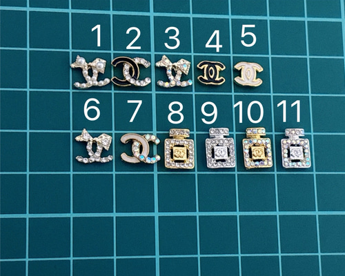 【ネイルパーツ】ブランド風 CC·D【2個セット】 9632451978657b1b8c8173f6726717
