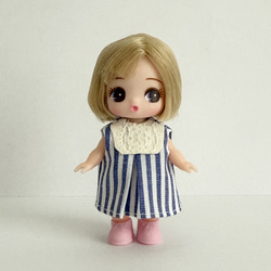 ぷちリカちゃん Aラインワンピース 花柄 1枚 ハンドメイド アウト