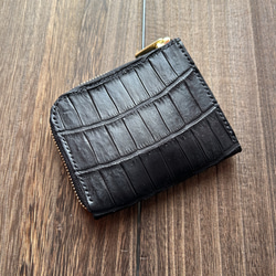 クロコダイル アリゲーター コンパクトウォレット ミニ財布 L字