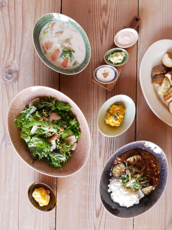 石目の小さな小さな豆楕円鉢　和モダン 6枚目の画像