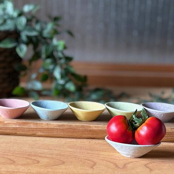 石目の小さな小さな豆楕円鉢　和モダン 5枚目の画像