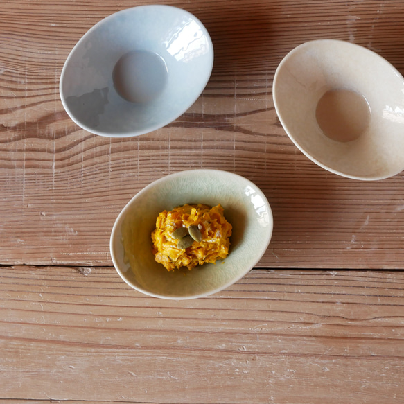 石目の3.7寸楕円鉢　和モダン　 15枚目の画像