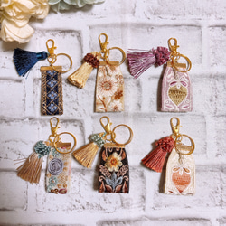 インド刺繍リボン キーホルダー タッセル キーリング チャーム NO