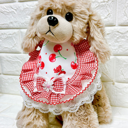 大型犬♡超大型犬 リバーシブルフリルスタイ レース ペット服
