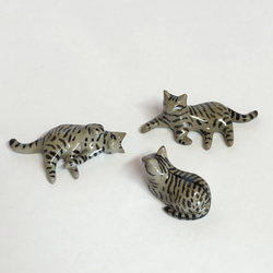 猫の箸置き三態（サビ猫）猫グッズ 猫雑貨 箸・箸置き gatti_zakka
