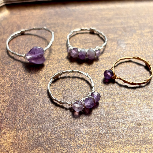 アメジスト ハート 8mm リング /シルバー 指輪・リング mayumi rings