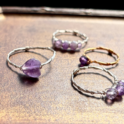 アメジスト ハート 8mm リング /シルバー 指輪・リング mayumi rings