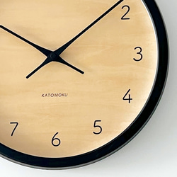 KATOMOKU muku clock 7 km-83BK ブラック 掛け時計 木製 静か オシャレ 9枚目の画像