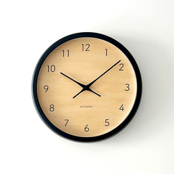 KATOMOKU muku clock 7 km-83BK ブラック 掛け時計 木製 静か オシャレ 5枚目の画像