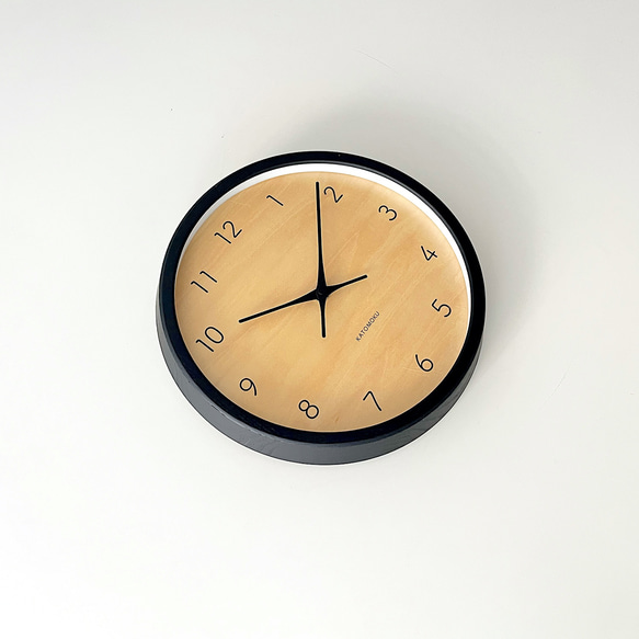 KATOMOKU muku clock 7 km-83BK ブラック 掛け時計 木製 静か オシャレ 6枚目の画像