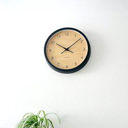KATOMOKU muku clock 7 km-83BK ブラック 掛け時計 木製 静か オシャレ 1枚目の画像