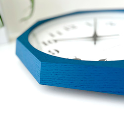 KATOMOKU muku clock 12 八角形 ブルー km-97BL8  掛け時計 木製 静か 7枚目の画像
