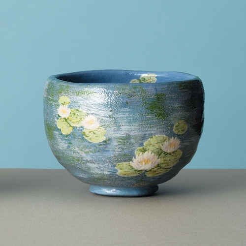 2026春 新作 楽焼〚睡蓮〛抹茶碗 楽入印 茶道具 季節茶碗 贈答品 茶碗