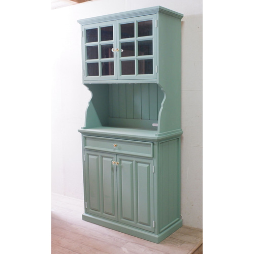 格子扉のカップボード 家具用コンセント付 チェスト・キャビネット