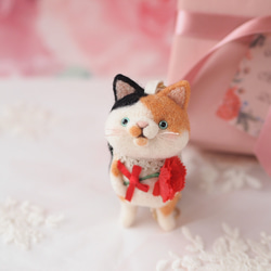 猫・シャム・羊毛フェルト バッグチャーム シャム猫 羊毛フェルト
