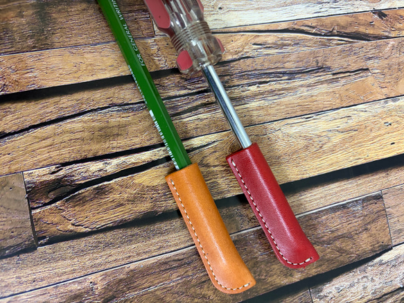 【３個セット　6００円】鉛筆キャップ「栃木レザーヌメ革」 4枚目の画像