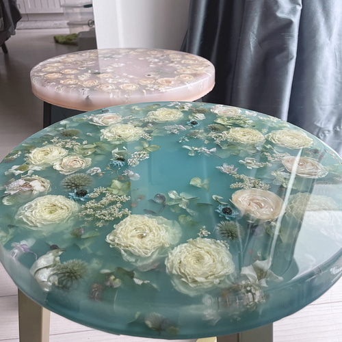 flower stool ❉ レジン スツール チェア サイドテーブル コーヒー