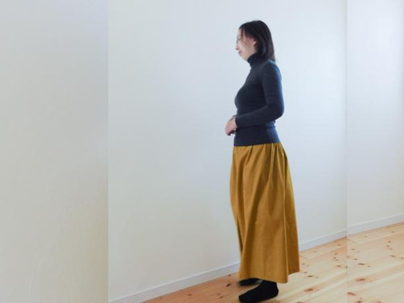 ◆お試し価格◆ガウチョパンツ◆　コットンダブルガーゼ・ベージュ 5枚目の画像