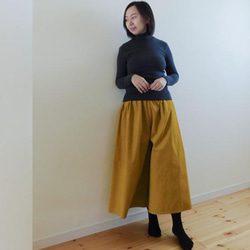 ◆お試し価格◆ガウチョパンツ◆　コットンダブルガーゼ・ベージュ 4枚目の画像