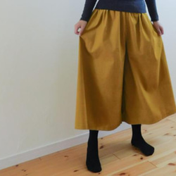 ◆お試し価格◆ガウチョパンツ◆　コットンダブルガーゼ・ベージュ 7枚目の画像
