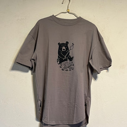 クマさん柄 レディースビッグシルエットTシャツ綿100％【S～4L