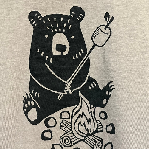 クマさん柄 レディースビッグシルエットTシャツ綿100％【S～4L