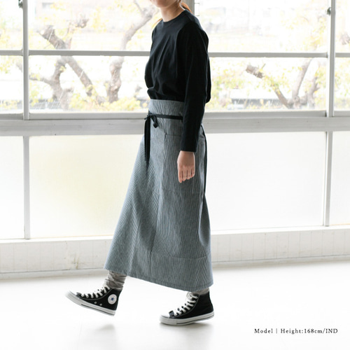 全2柄】児島デニム ヒッコリーデニム ハトメ ソムリエ エプロン