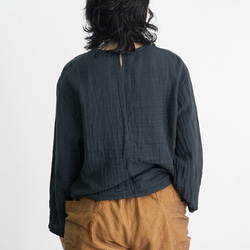 ショートガーゼロンT/ブラック/知多木綿3重ガーゼ 3枚目の画像