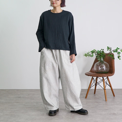 ショートガーゼロンT/ブラック/知多木綿3重ガーゼ 7枚目の画像