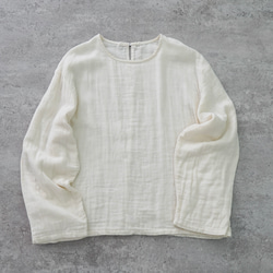 ショートガーゼロンT/生成り/知多木綿3重ガーゼ 6枚目の画像