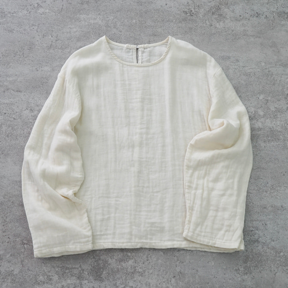 ショートガーゼロンT/生成り/知多木綿3重ガーゼ 6枚目の画像