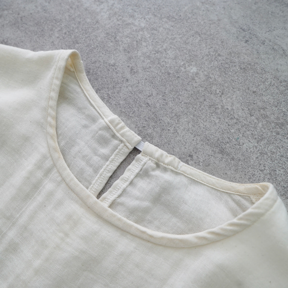 ショートガーゼロンT/生成り/知多木綿3重ガーゼ 12枚目の画像