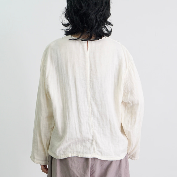 ショートガーゼロンT/生成り/知多木綿3重ガーゼ 3枚目の画像