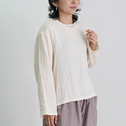 ショートガーゼロンT/生成り/知多木綿3重ガーゼ 2枚目の画像