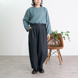 ショートガーゼロンT/ミストブルー/知多木綿3重ガーゼ 5枚目の画像