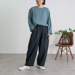 ショートガーゼロンT/ミストブルー/知多木綿3重ガーゼ 7枚目の画像