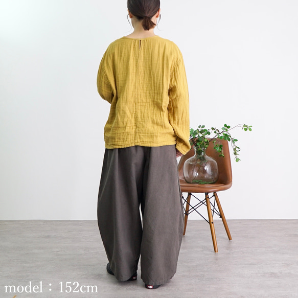ショートガーゼロンT/イエロー/知多木綿3重ガーゼ 10枚目の画像