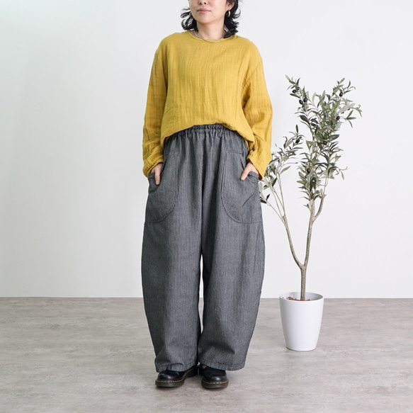 ショートガーゼロンT/イエロー/知多木綿3重ガーゼ 5枚目の画像