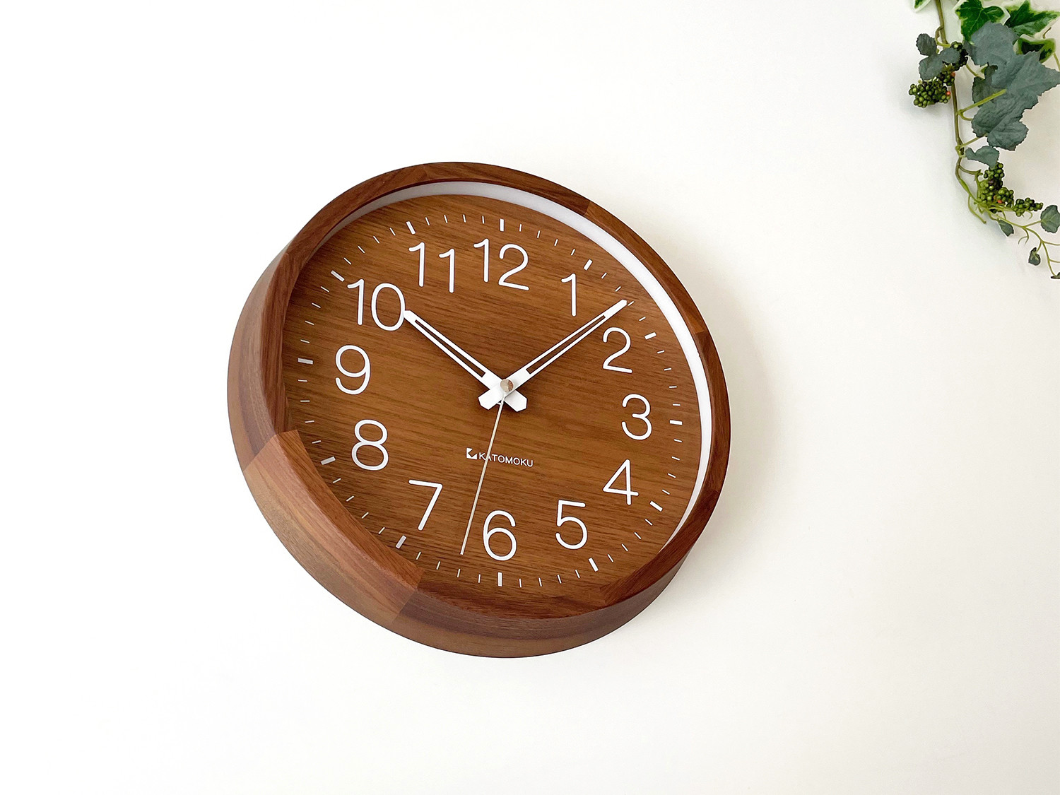 KATOMOKU muku clock 2  ウォールナット km-46WA 掛け時計 木製 静か オシャレ